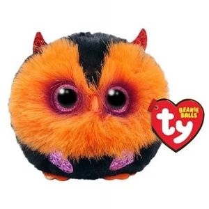 Ty Puffies (Beanie Balls) - WHODINI the 2023 Halloween Orange Owl (3 inch)